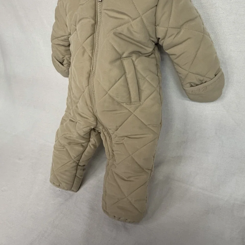 Carter's Baby Snowsuit Quilted Bear Ear Hooded Sherpa Lined Pram 6 Months